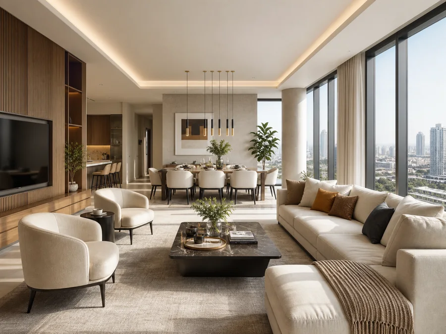 Show apartment prepared with luxury furniture